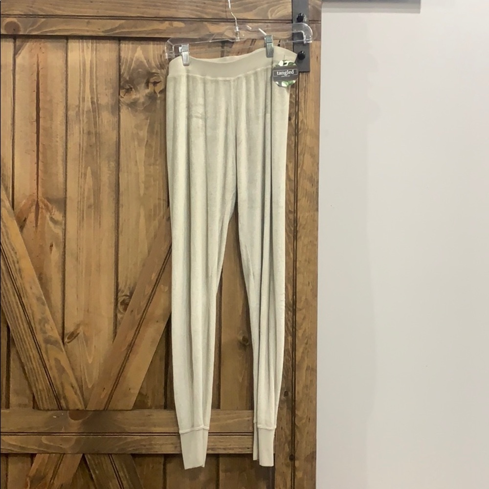 Soft fuzzy neutral joggers